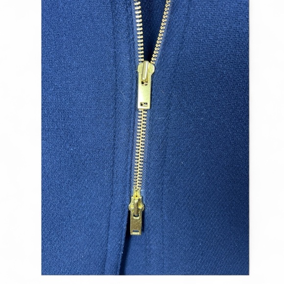 NEW J.CREW ZIPPED COAT IN STADIUM-CLOTH DARK NAVY GOLD ZIPPER MSRP$ 365 SIZE 000 - Picture 4 of 8